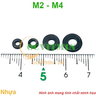 Shopee.vn/ocvitmin vòng đệm nhựa cứng m2 m2.5 m3 m4 long đen nhựa
