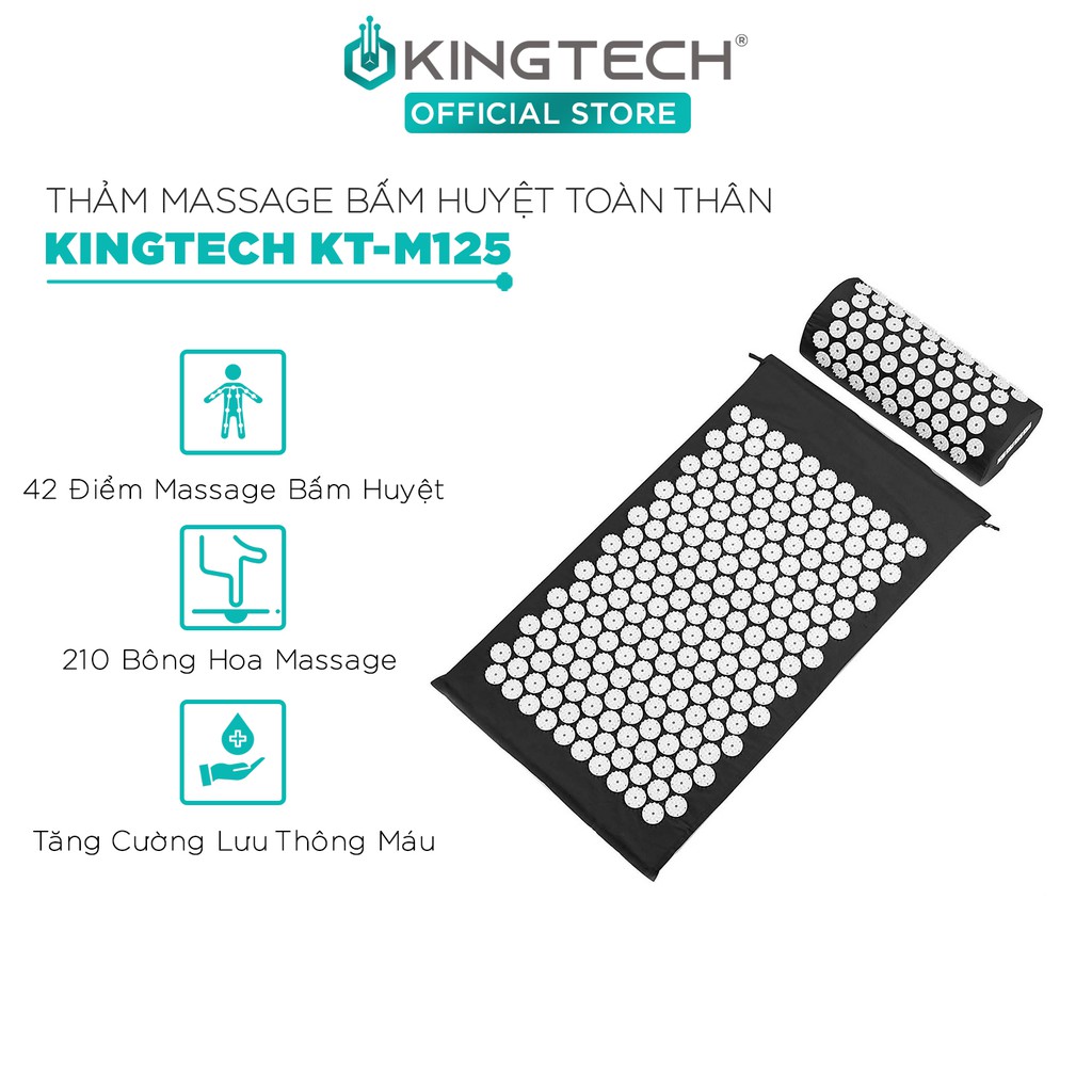 Đệm Massage Bấm Huyệt KINGTECH 💖𝐅𝐑𝐄𝐄 𝐒𝐇𝐈𝐏💖 Thảm Yoga Giúp Cải Thiện Lưu Thông Máu - Giảm Đau Vai Cổ, Đau Lưng