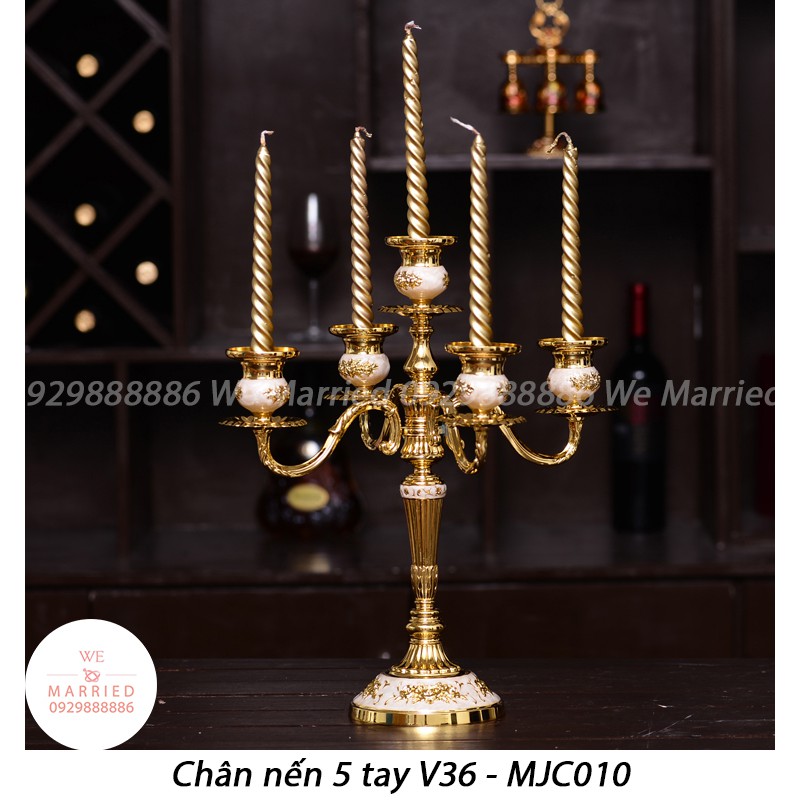 Chân Nến 5 Tay MJC 36cm Cổ Điển