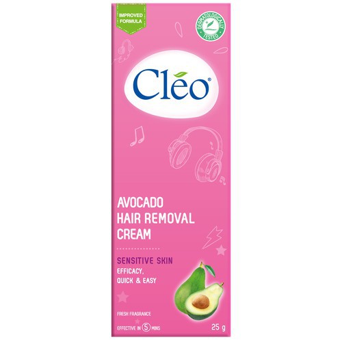 Kem Tẩy Lông Cho Da Nhạy Cảm Cleo Avocado Hair Removal Cream Sensitive Skin 25g/50g