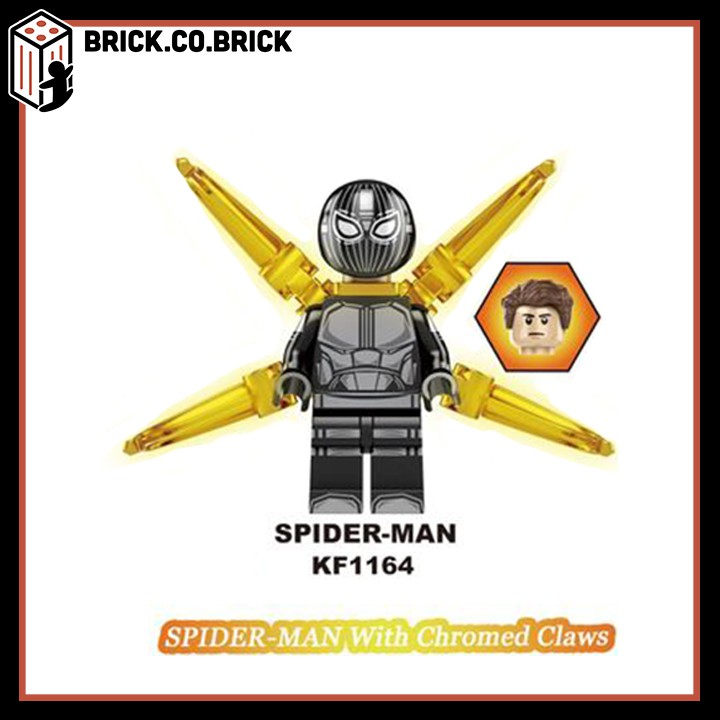 Non Lego Spider Man mạ vàng siêu bóng loáng Super Hero Đồ Chơi Lắp Ráp Mô Hình Minifigure Siêu Anh Hùng Marvels KF6090