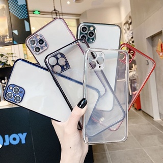 Mạ siêu mỏng Bảo vệ Camera Vỏ mềm cho iPhone 11 Vỏ silicon sang trọng cho iPhone 12 6 7 8 Plus X XR XS Max Vỏ chống sốc Vỏ điện thoại trong suốt màu trơn
