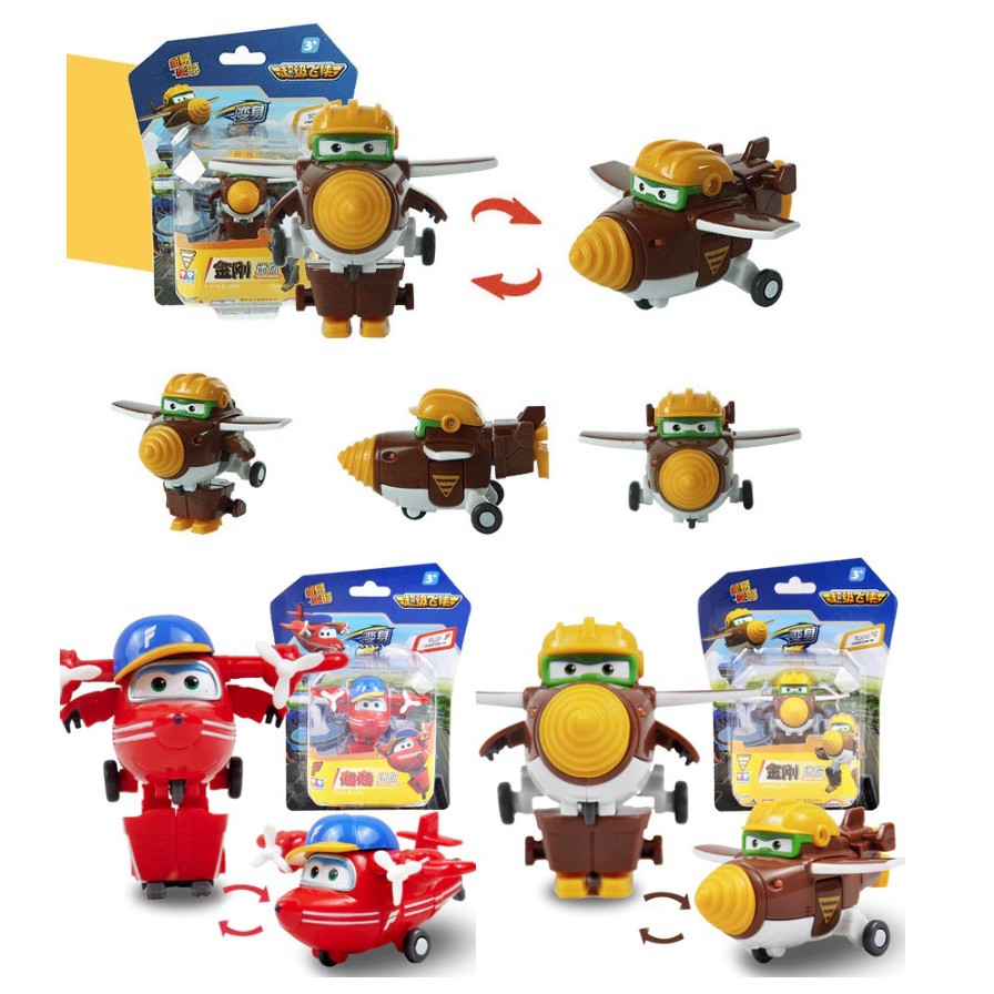 Super wings đồ chơi đội bay siêu đẳng mô hình nhân vật Todd vui vẻ máy bay biến thành rô bốt mini