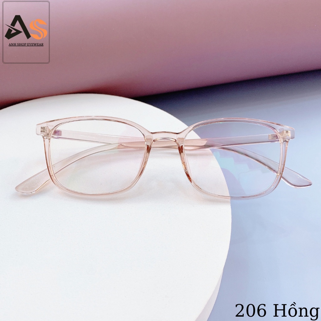 Gọng kính cận vuông nam nữ chất liệu nhựa dẻo 206