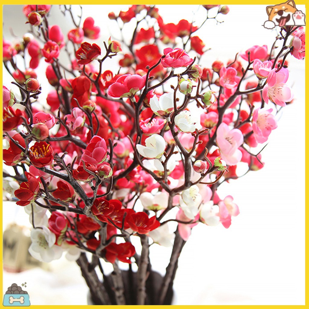 Chậu hoa giả nở rộ để trang trí cho tiệc cưới quán café nhà cửa tiện lợi