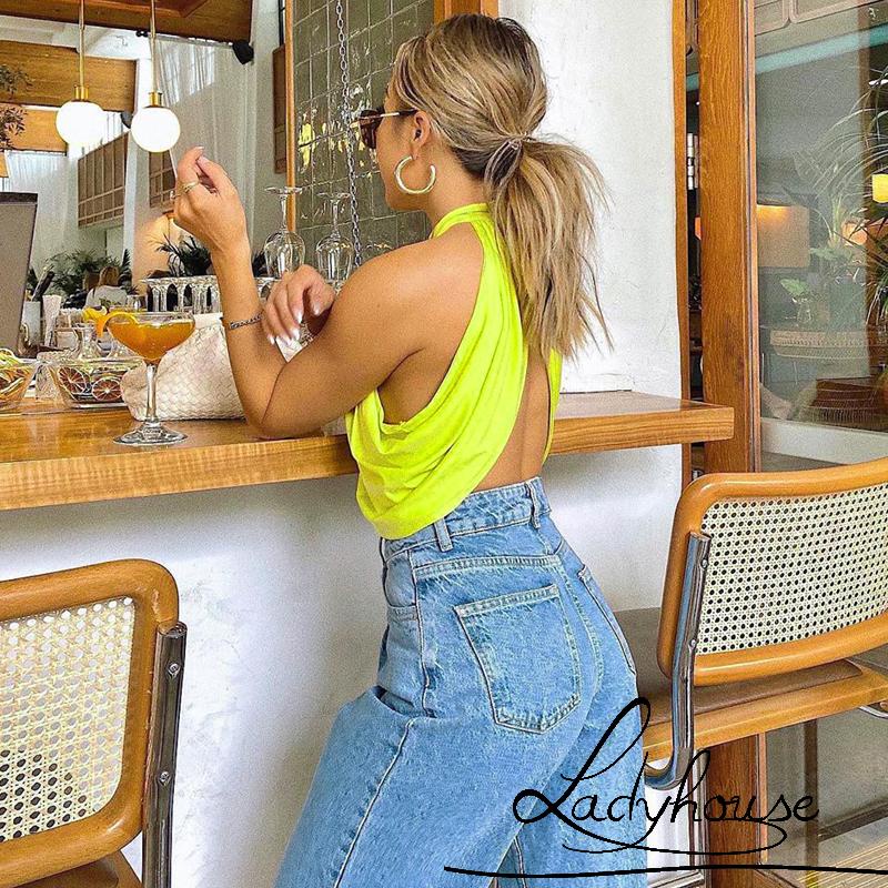 Áo Crop Top Hai Dây Màu Trơn Thời Trang Mùa Hè Cho Nữ