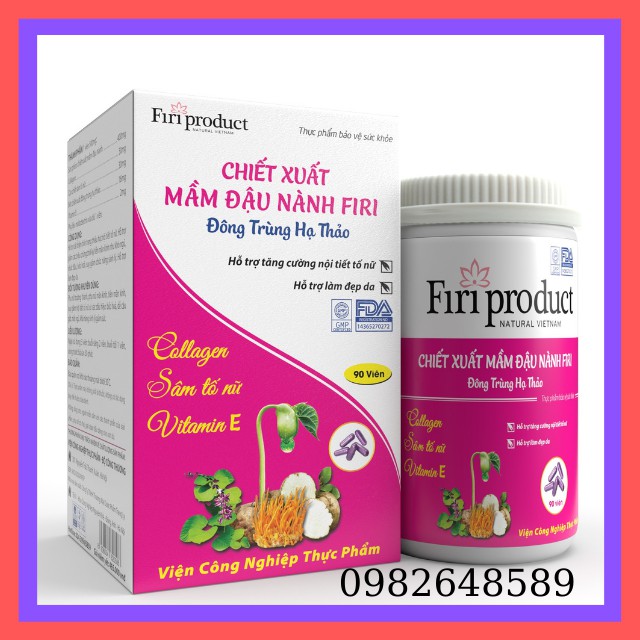 Tinh chất mầm đậu nành FIRI Chứa collagen Sâm Tố Nữ Vitamin E ,Chính Hãng