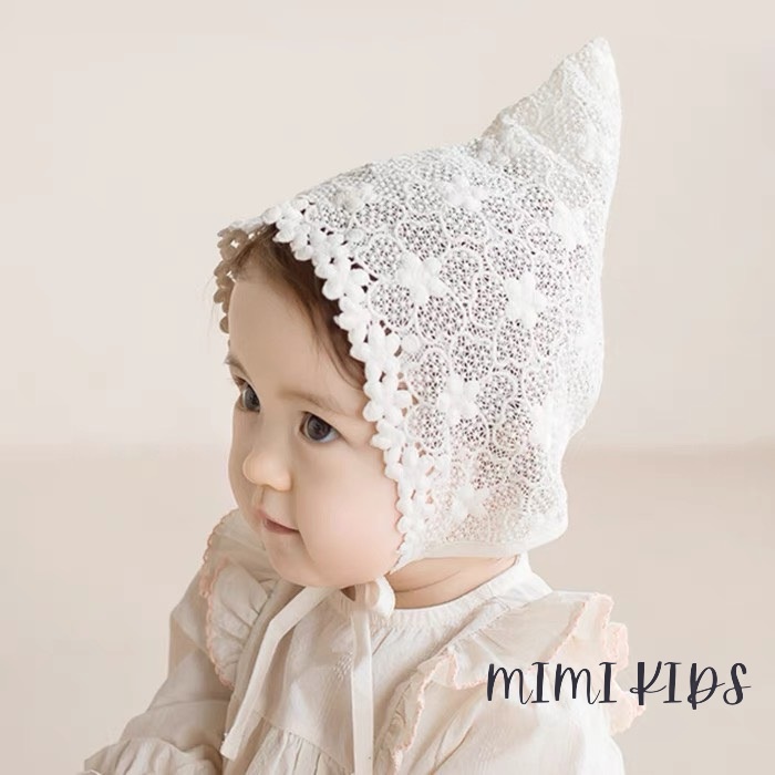 Mũ tiểu thư ren xinh xắn phong cách Hàn Quốc cho bé gái 6-18m Mimi Kids MTT29