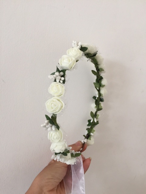 ( Sẵn ) Vòng hoa đội đầu kỉ yếu phối nhuỵ nhũ cực xinh