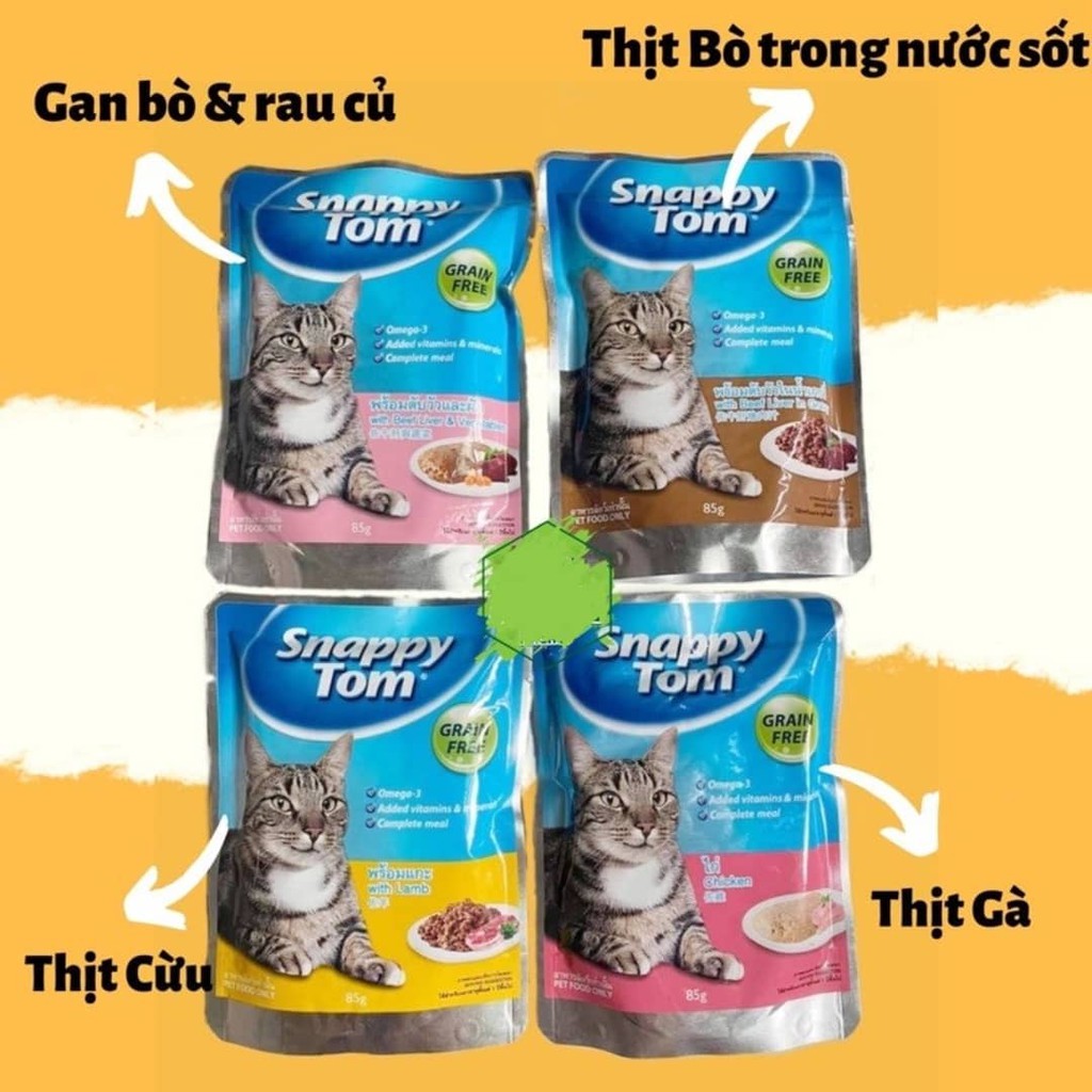Thức Ăn Pate SNAPPY TOM Cho Mèo Lớn Dạng Gói - Thú Cưng Của Tui