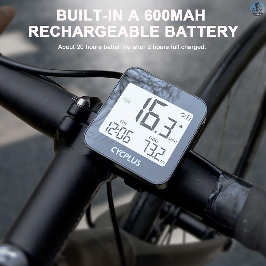 Wireless GPS Bike Computer IPX6 Bicycle Compute with Auto Backlight Cycling Speedometer