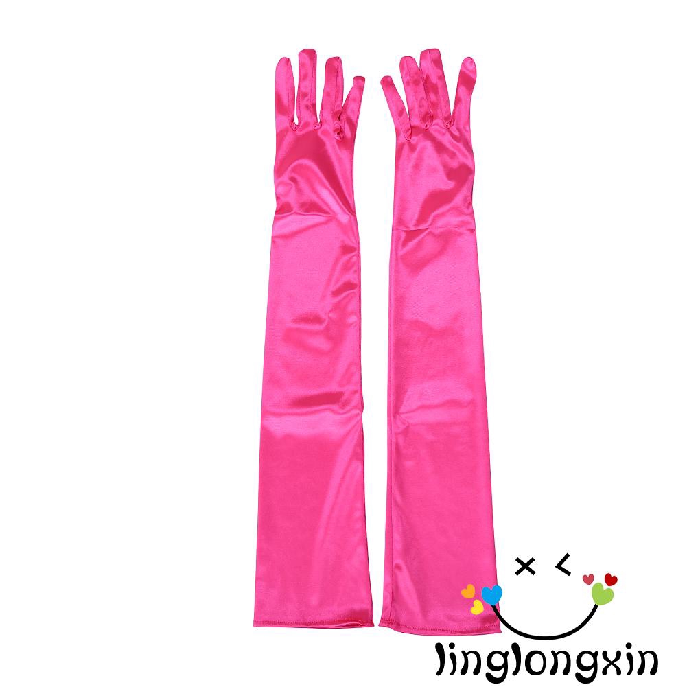 Găng tay dài vải satin dành cho nữ