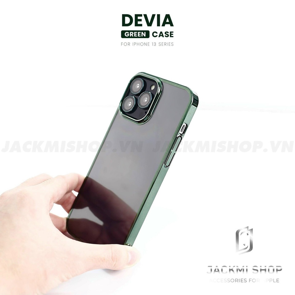 Ốp lưng Devia trong cứng viền màu cho iPhone 14 , 13 Pro, 13 Pro Max chính hãng không ố màu