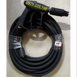 Dây rửa xe rùa thép 15m + súng rửa xe