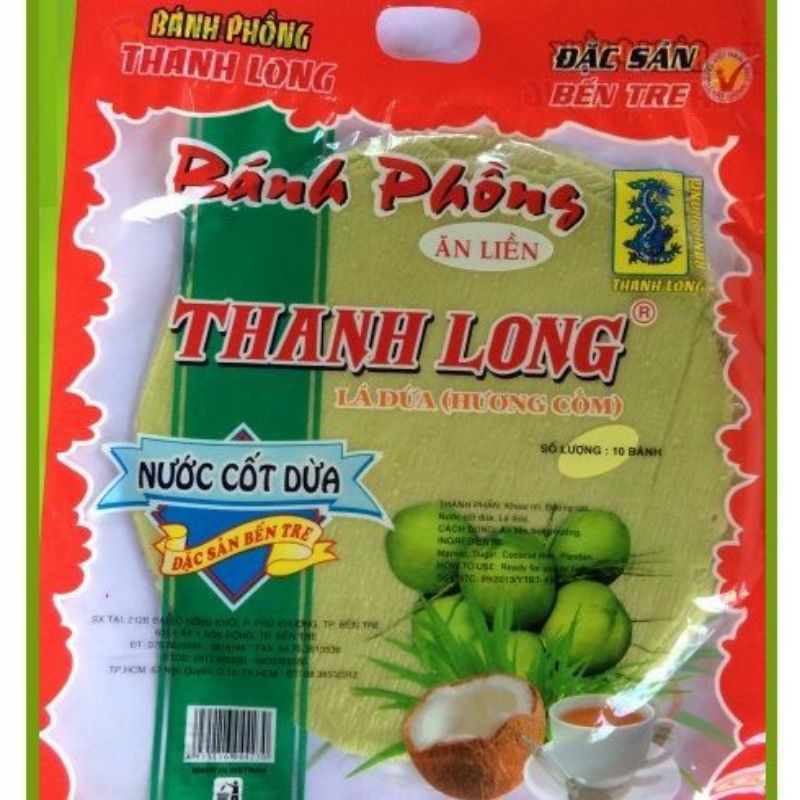 Gói 10 bánh tráng sữa HIỆU THANH LONG BẾN TRE