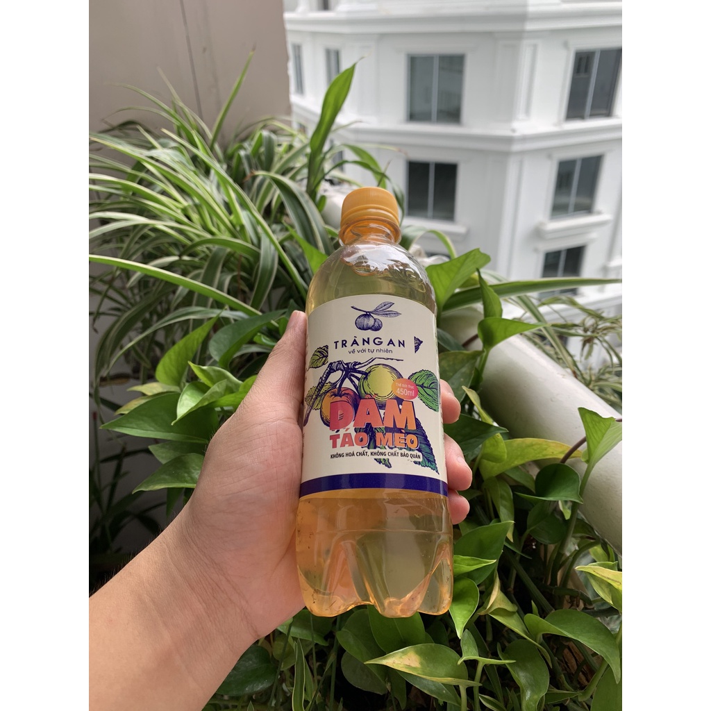 Giấm Táo Mèo Lên Men Tự Nhiên Tràng An, chai 450ml, Dấm Giàu Vitamin , hỗ trợ Làm Đẹp Da, Tăng Cường Thải Độc Gan