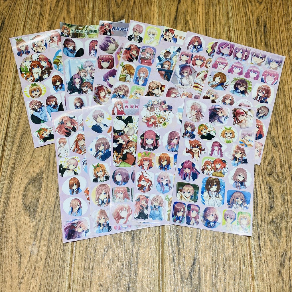 (5k) Ảnh dán lẻ tấm sticker Gotoubun no Hanayome Nhà có năm nàng dâu album ảnh anime