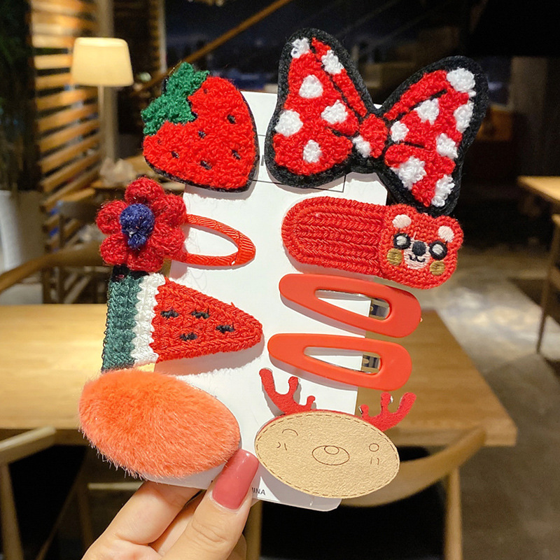 Bộ kẹp tóc vải lông xù dễ thương với nhiều loại tùy chọn