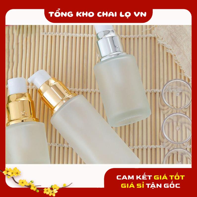 [SIÊU RẺ] Chai lọ chiết mỹ phẩm Thủy tinh mờ Vai ngang Xịt giọt 20ml,30ml,50ml đựng kem dưỡng da, sửa rửa mặt, serum .