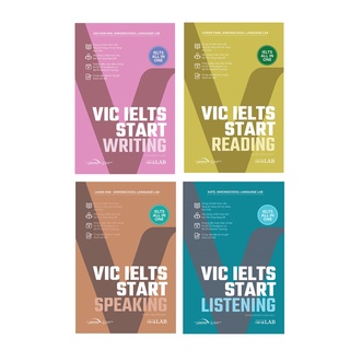 Sách combo 4 cuốn vic ielts start - ielts all in one - alphabooks - bản quyền