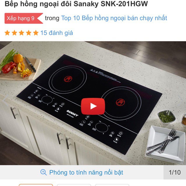 Bếp hồng ngoại đôi Sanaky SNK-201HGW NEW 100% hàng chính hãng