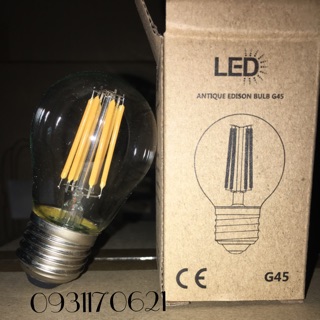 Bóng tròn Edison G45 thương hiệu HG. Đuôi E27, Ánh sáng vàng