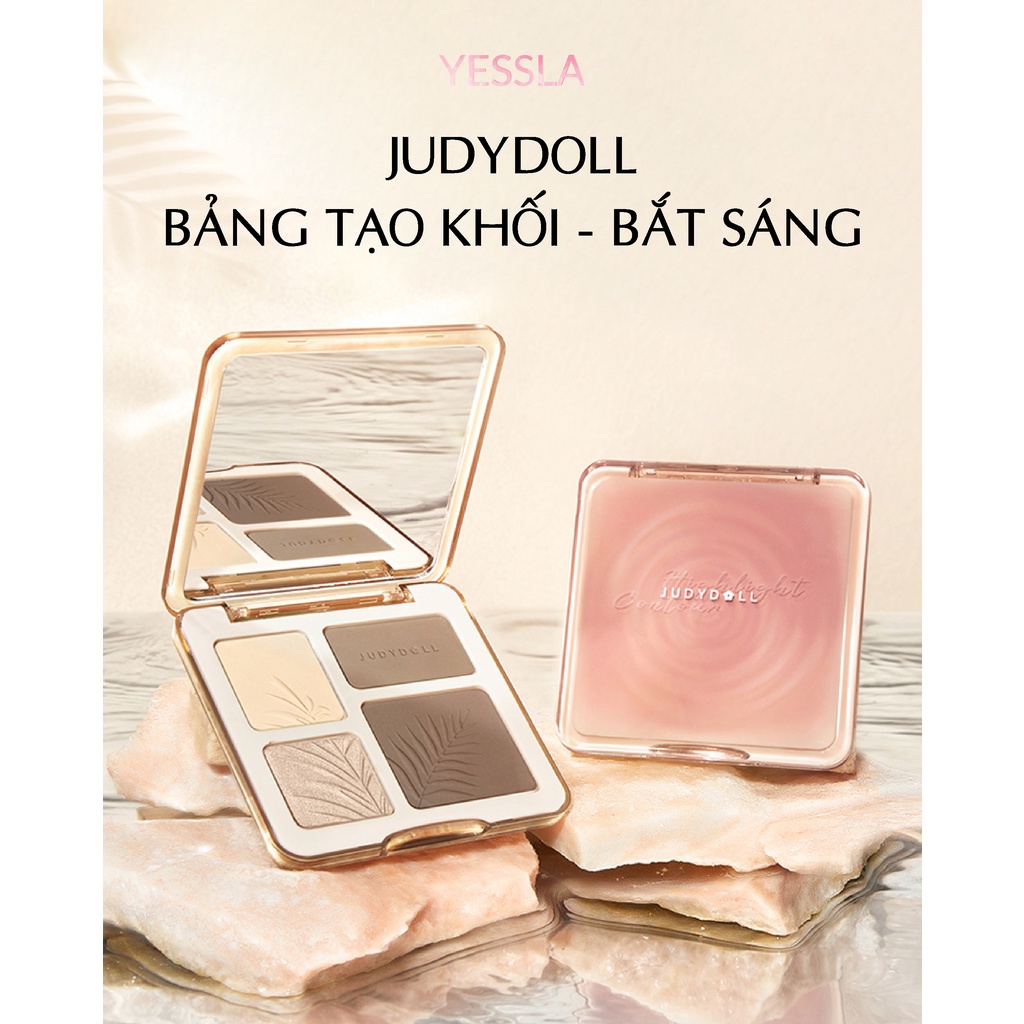 Judydoll - Bảng phấn tạo khối bắt sáng 3D màu lì và màu nhũ
