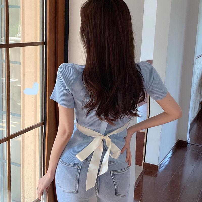 Áo Thun Nữ Ngắn Tay Cổ Tròn Thời Trang Hàn