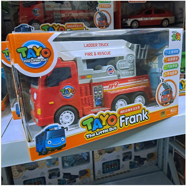 Mô hình xe cứu hỏa Fank có âm thanh và đèn xe bằng nhựa trong phim xe buýt Tayo bus