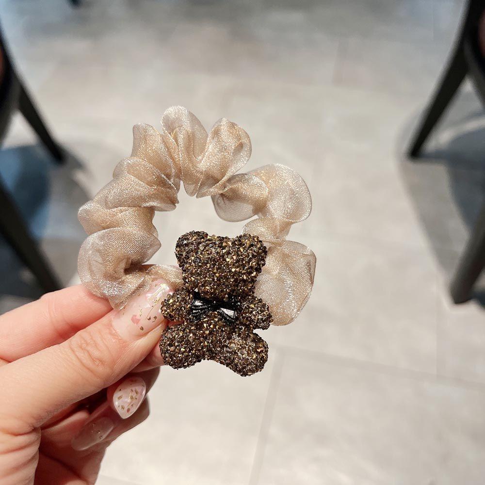 Dây Buộc Tóc Đuôi Ngựa Hình Gấu Phong Cách Hàn Quốc Thanh Lịch Cho Nữ Giá Đỡ