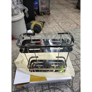 Kệ xà bông treo 2 tầng inox 304 bóng - Kệ Ngang bóng