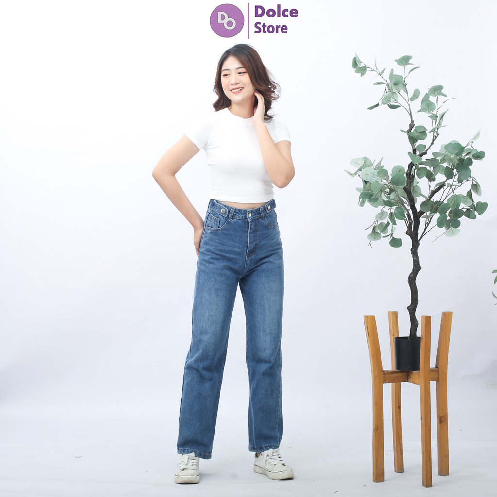 Quần Jean nữ cạp cao phong cách Hàn Quốc - DOLCE 3132