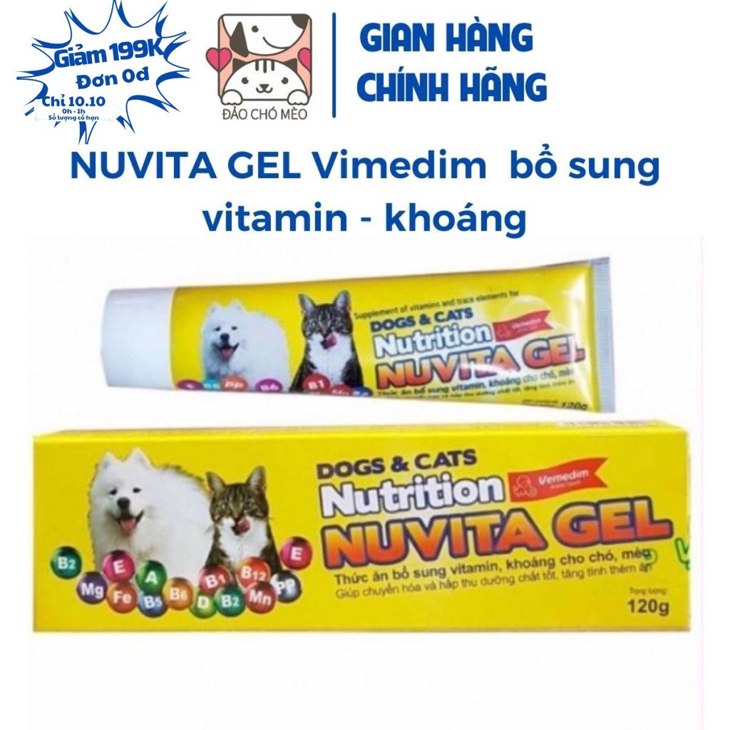 NUVITA GEL Vimedim thức ăn bổ sung vitamin và khoáng chuyên dùng cho chó mèo - daochomeo