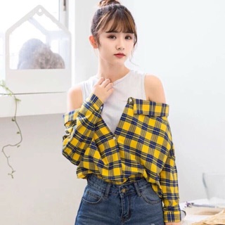 Áo sơ mi rớt vai cực phong cách