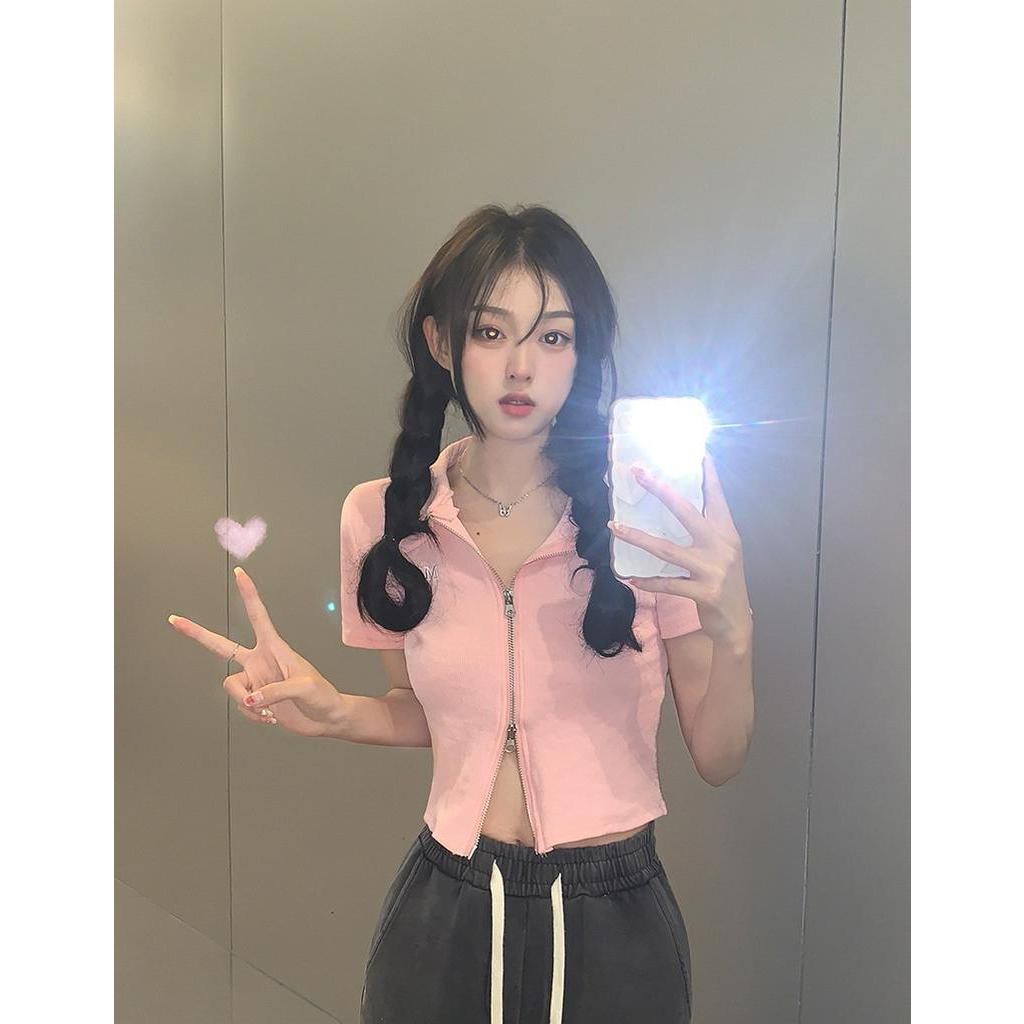 JINSHIHUI  áo croptop Áo Thun nữ baby tee Thiết kế ít eo slim hottie 2023 NEW Comfortable High quality Stylish Chic A99J0KT 36Z230909