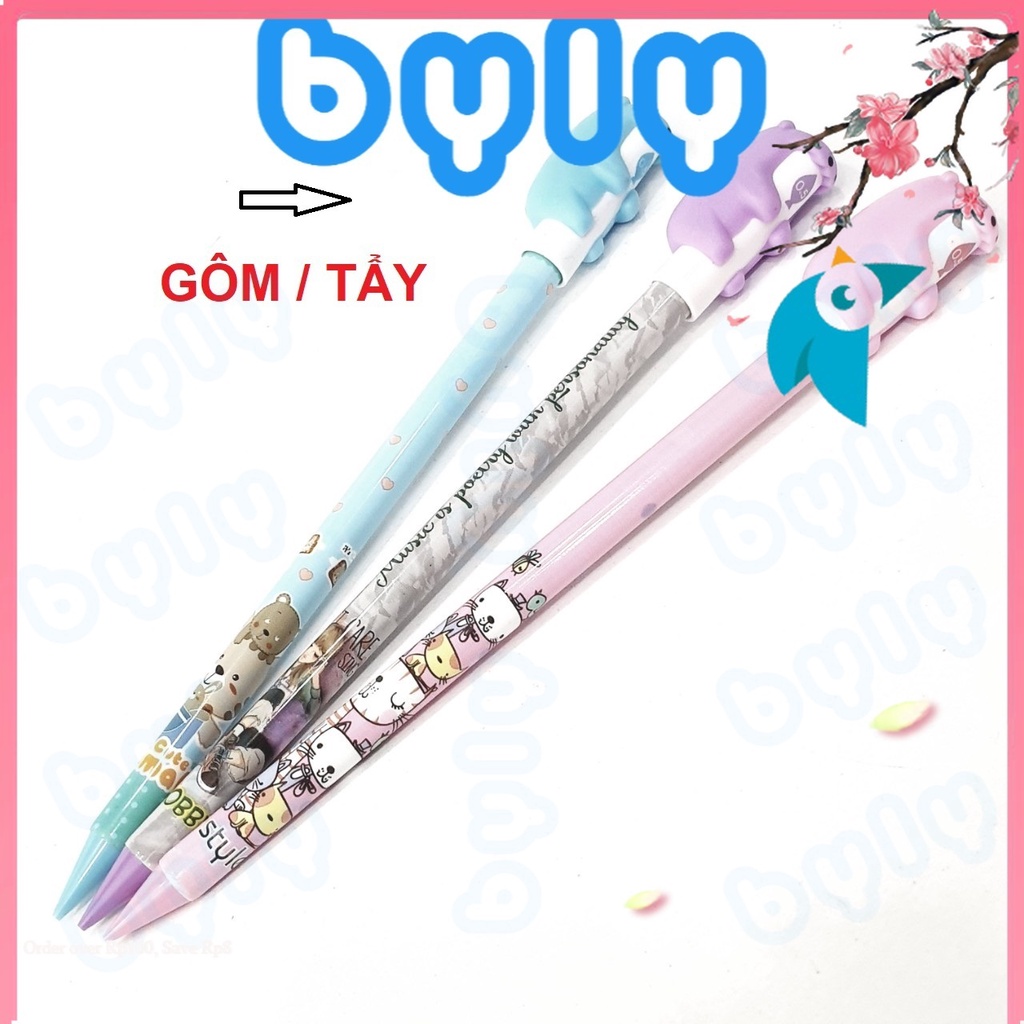 Bút chì bấm kim ngòi 0.5mm có gôm đầu gấu Thiên Long Điểm 10 TP-PC01 - Quyên ByLy Shop