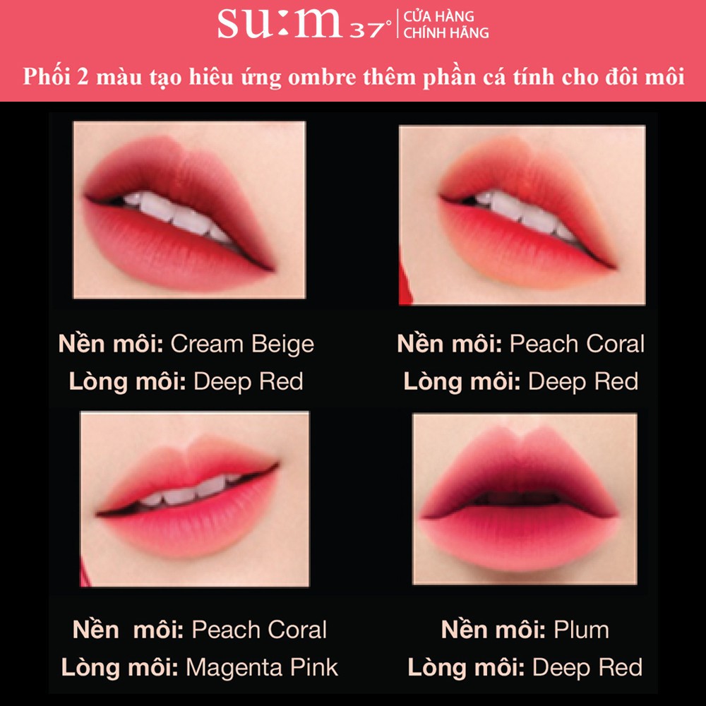 [HB Gift] Son nhung lì dưỡng ẩm hoàng kim Su:m37 Losec Summa Velvet Lipstick 1.3g (Màu Deep Red) Gimmick