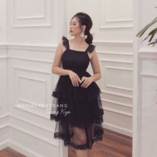 Đầm xòe ren lưới 3 tầng