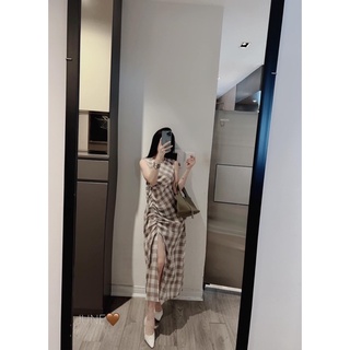 VÁY KẺ LI-EN DÚM XẺ VẠT