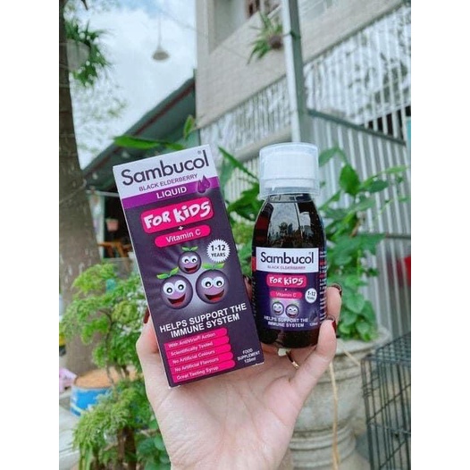 Siro Tăng Đề Kháng Sambucol Anh 120ml Cho Bé Từ 1-12 Tuổi Giúp Bé Tăng Hệ Miễn Dịch Đề Kháng Khỏe Hệ Tiêu Hóa Tốt