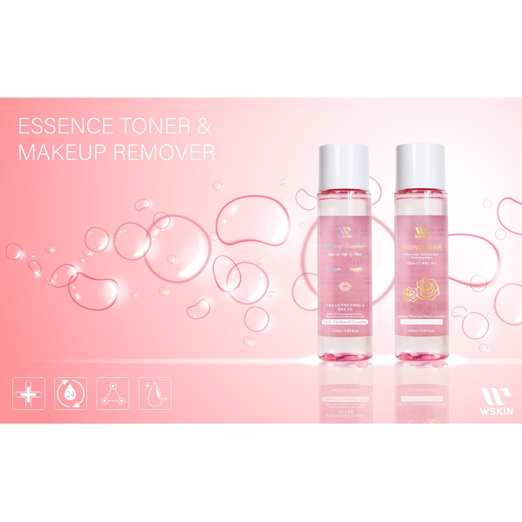 NƯỚC HOA HỒNG TINH CHẤT ESSEN TONER WSKIN CẤP ẨM, DƯỠNG TRẮNG, NGHỪA NÁM 150ML