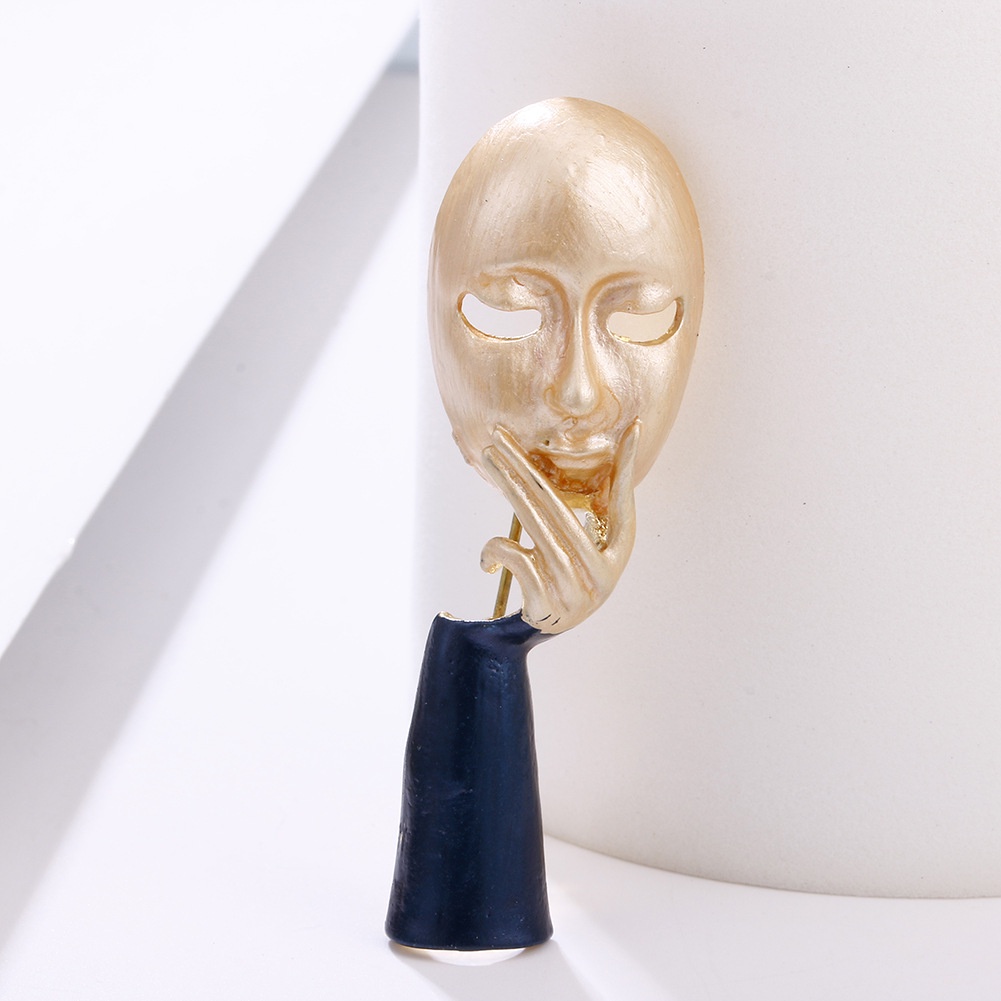 Ghim Cài Áo Hình Mặt Nạ Thời Trang Đơn Giản