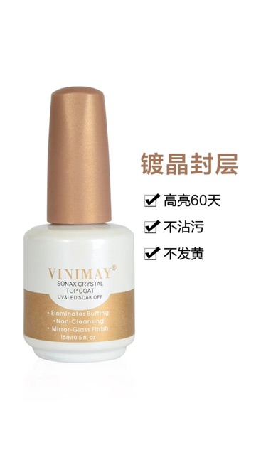 Top kim cương Vinimay siêu bóng siêu bền 15ml, top pha lê Thiên Di Nail