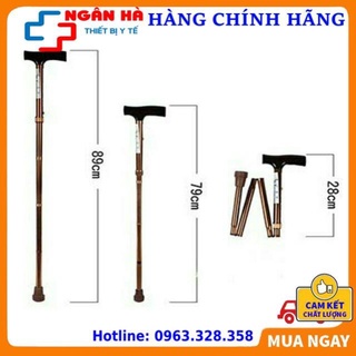 Gậy cho người già, batoong , gậy chống 4 khúc gấp gọn-