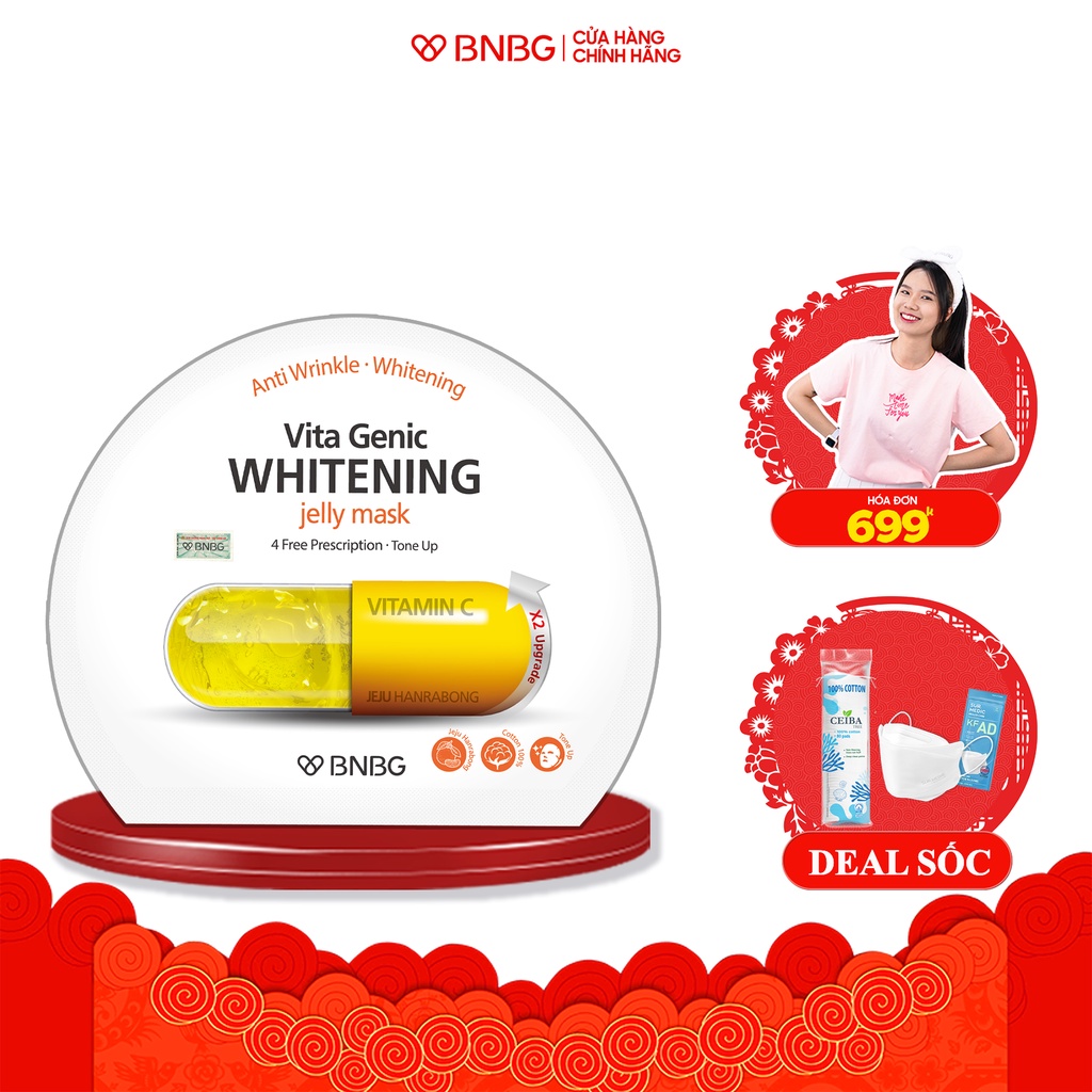 Mặt nạ dưỡng da trắng sáng, làm mờ thâm, nám BNBG Vita Genic Whitening 30ml