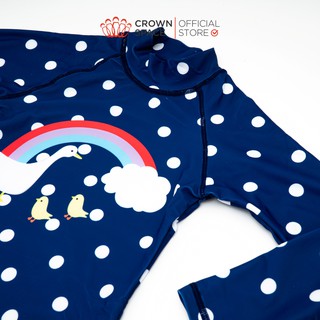 Bộ Đồ Bơi Cho Bé Gái Màu Xanh CrownSpace CKGS7110614 Thoáng Mát, Co Dãn Size 13kg-33kg