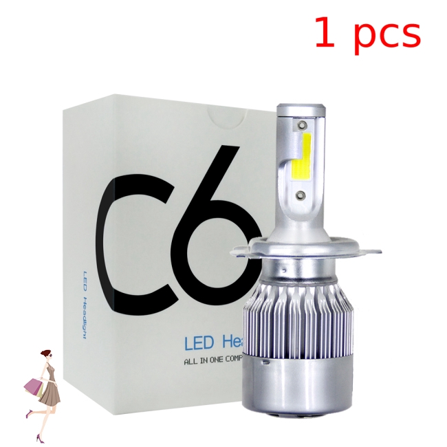 Đèn pha bóng LED C6 6000K tự động độ sáng cao cho xe ô tô