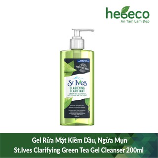 Gel Rửa Mặt Kiềm Dầu, Ngừa Mụn St.Ives Clarifying Green Tea Gel Cleanser 200ml - USA Chính Hãng
