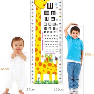 Decal dán tường thước đo chiều cao cho bé