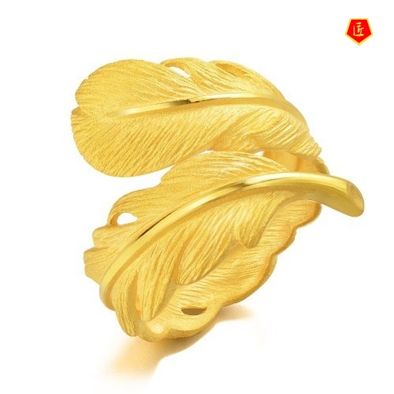 Nhẫn Hình Lông Vũ 3d Cá Tính Độc Đáo